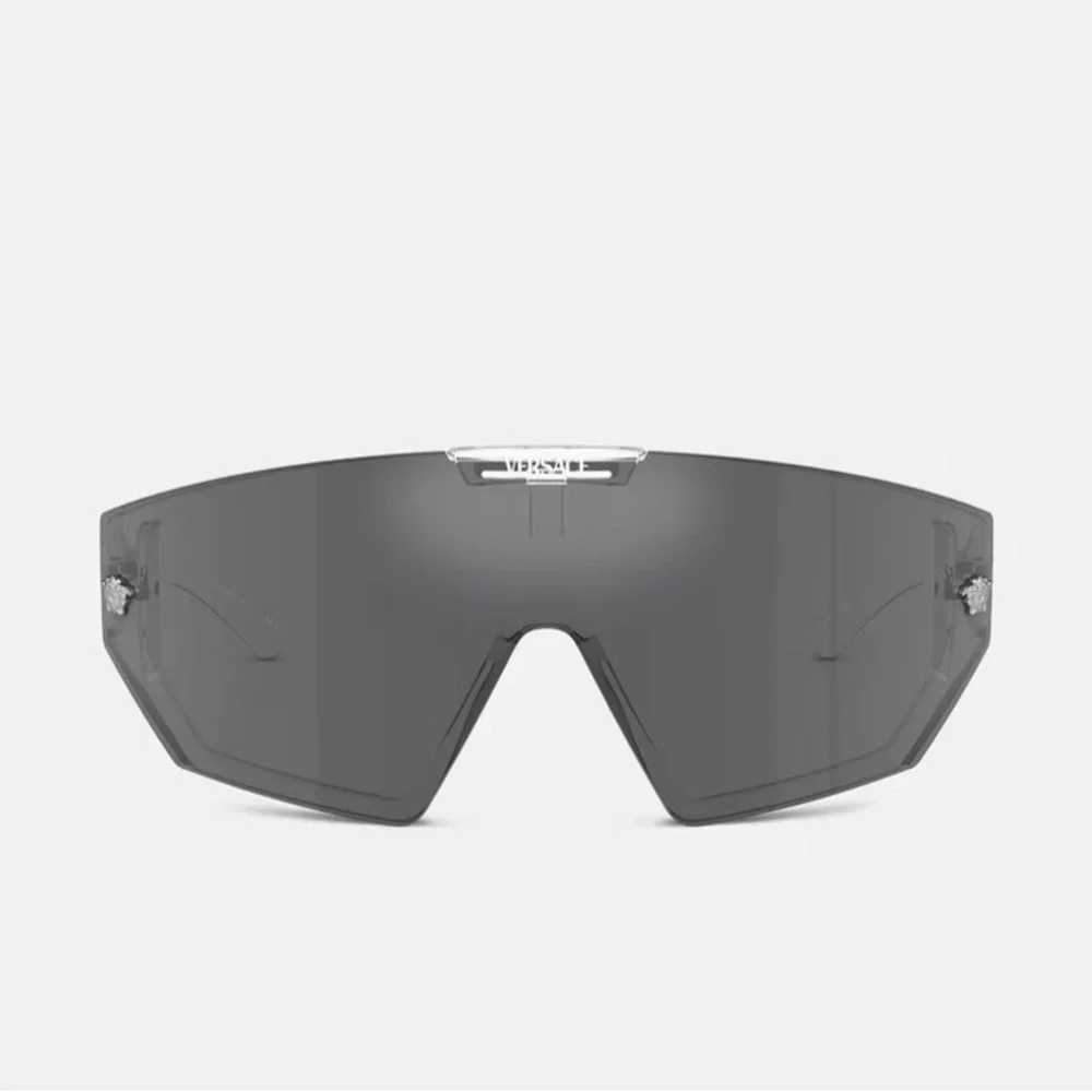 NEW VERSACE SHIELD SUNGLASSES MOD 4461 148/6V GREY BLUE VE4461 1486V EYEWEAR